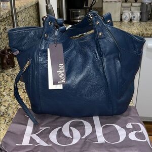 Kooba Navy Blue Leather Hobo Bag